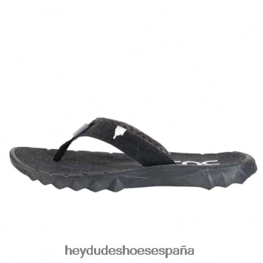 Hey Dude chanclas heydude sava de lona negra hombres TP4X2B370