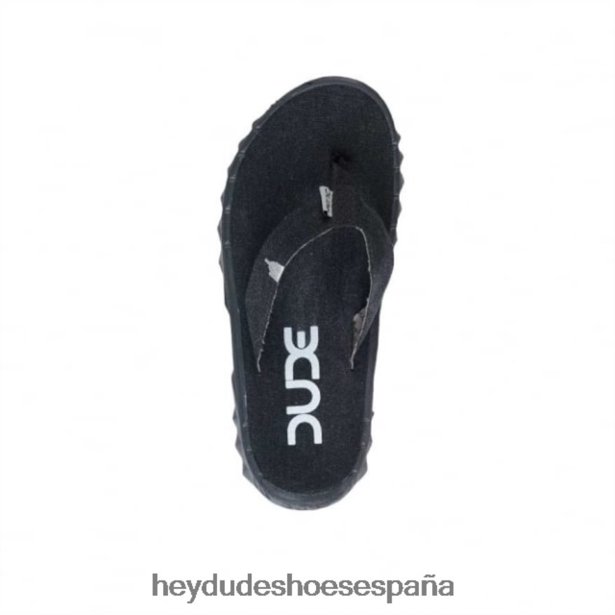 Hey Dude chanclas heydude sava de lona negra hombres TP4X2B370