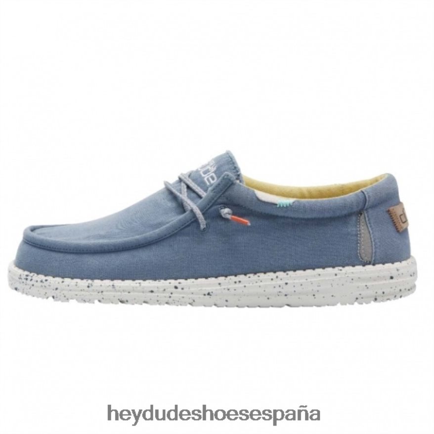 Hey Dude heydude wally lienzo lavado piedra azul amarillo hombres TP4X2B268
