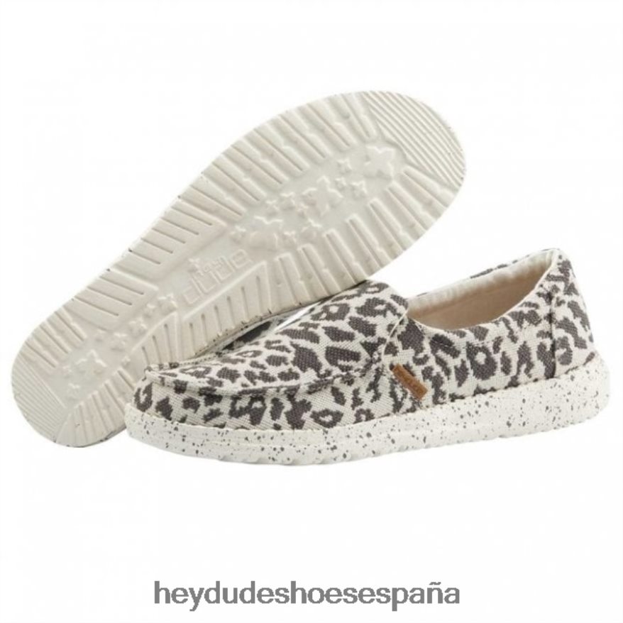 Hey Dude heydude brumoso guepardo lona gris mujer TP4X2B395