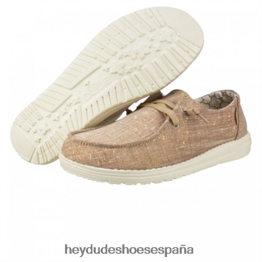 Hey Dude heydude wendy chambray brillo de oro rosa mujer TP4X2B476