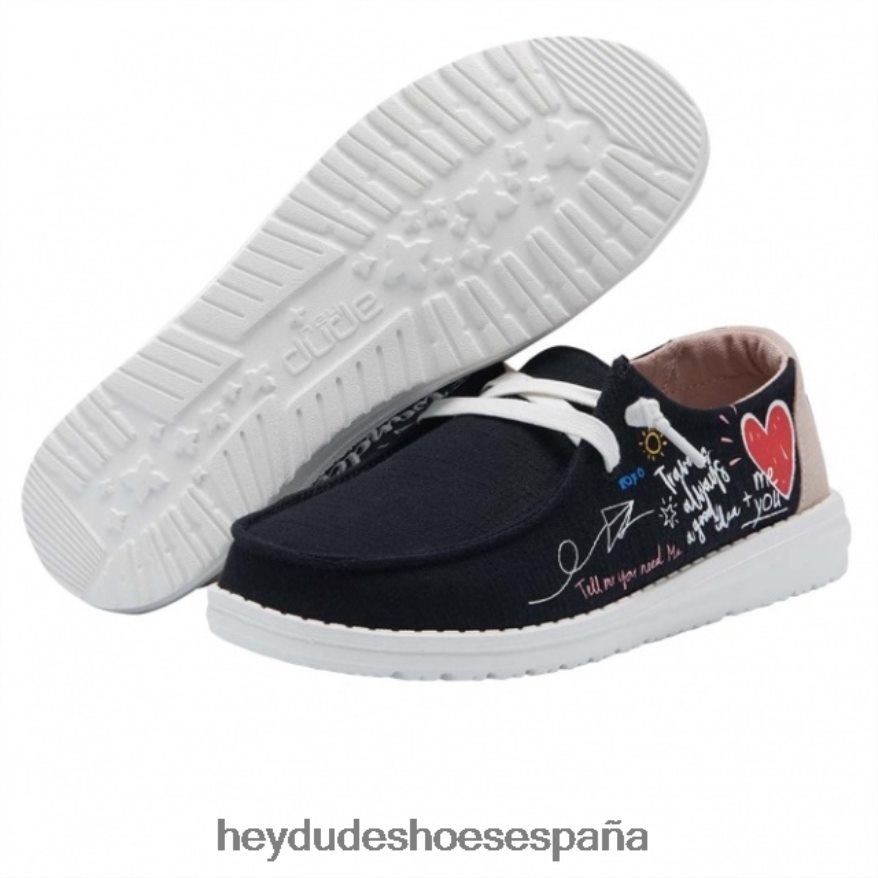 Hey Dude heydude wendy chambray garabato negro mujer TP4X2B461