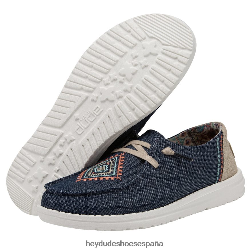 Hey Dude wendy boho gris océano azul mujer TP4X2B44