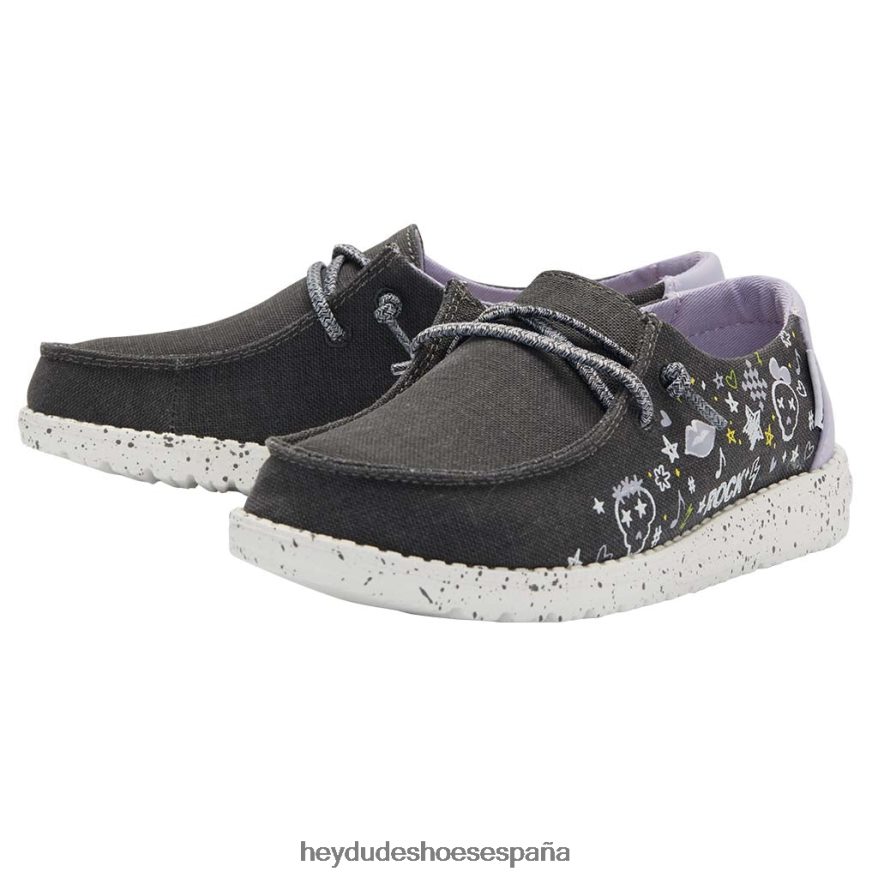 Hey Dude wendy juventud garabato negro niños TP4X2B199