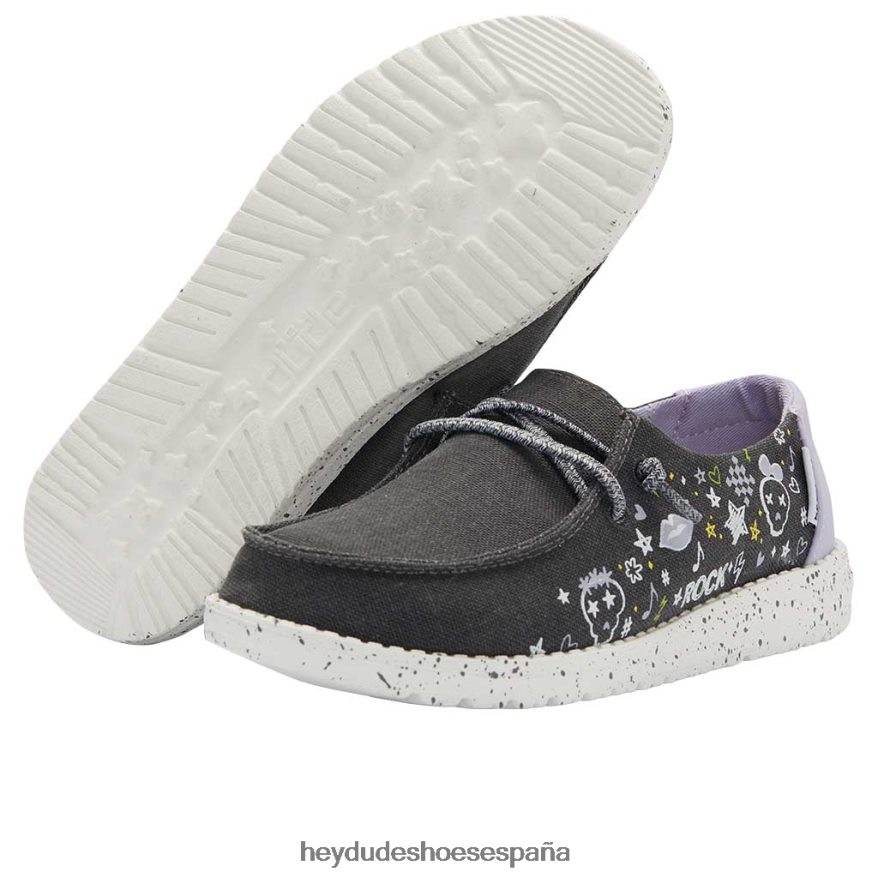 Hey Dude wendy juventud garabato negro niños TP4X2B199