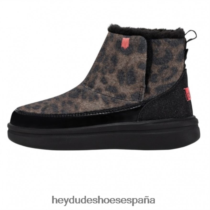 Hey Dude heydude mel juvenil mezcla de lana leopardo negro niños TP4X2B488